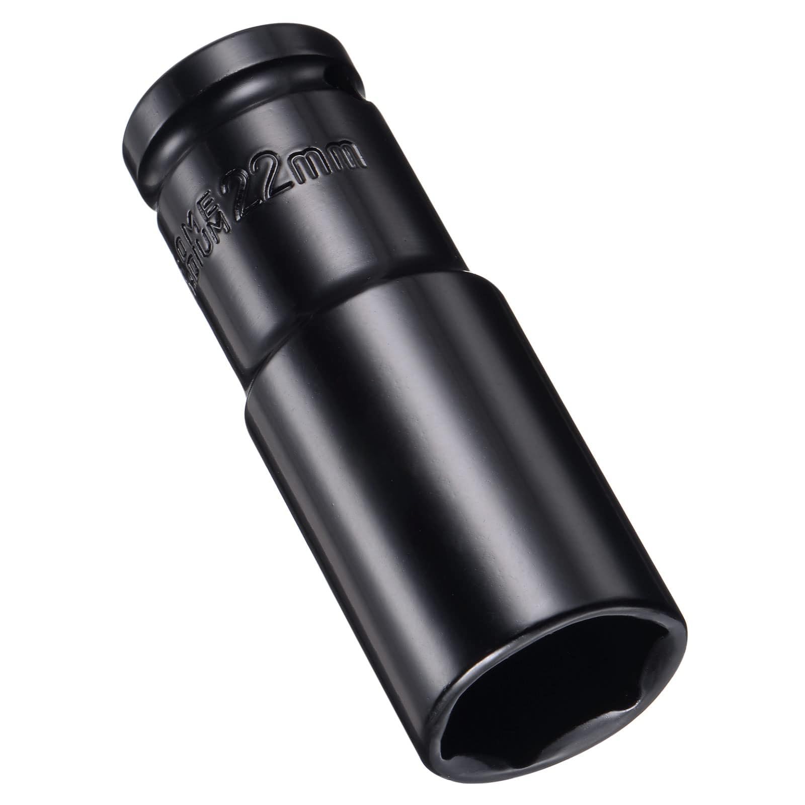 MACHSWON 2Pcs 1/2 Inch Drive - 22mm Deep Impact Socket with 6 Point Design, Heat-Treated Cr-V Steel 78mm Length, Metric Sizes