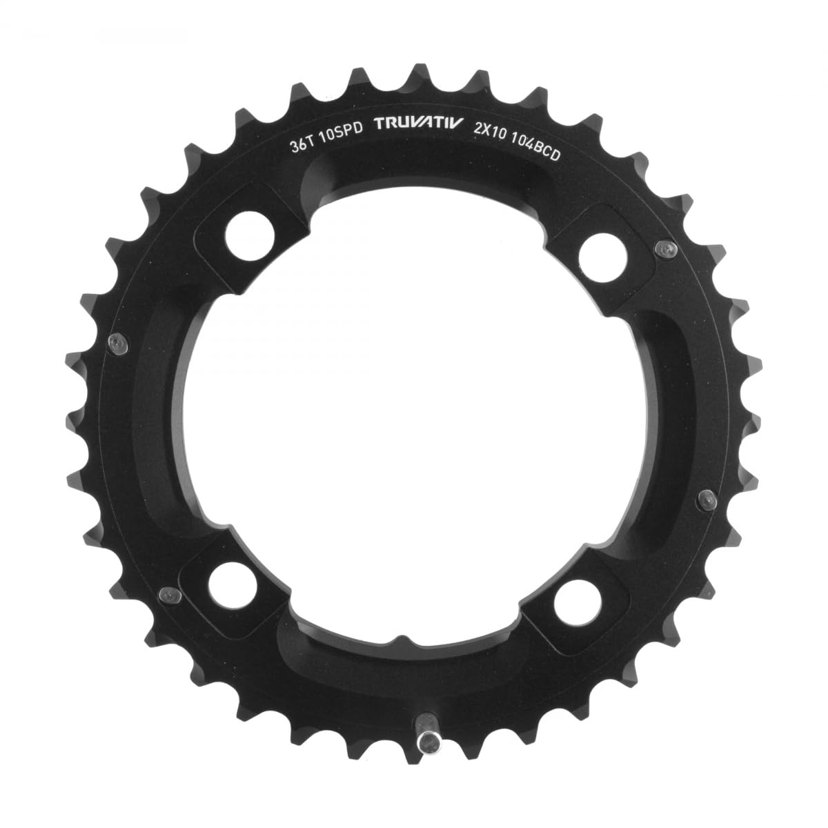 Sram MTB Truvativ Chainring MTB 36T 4 Bolt 104 mm BCD Aluminium L-Pin Blast Black 2 x 10 (36-22) S1 (49 mm Chainline), 11.6215.188.430