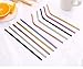 Muzerdo Reusable Stainless Steel Straws 10.5'' Metal Drinking Straws for 20 or 30 oz Tumblers, Multicolor 5 Straight + 5 Bent + 2 Brushes +1 Pouch