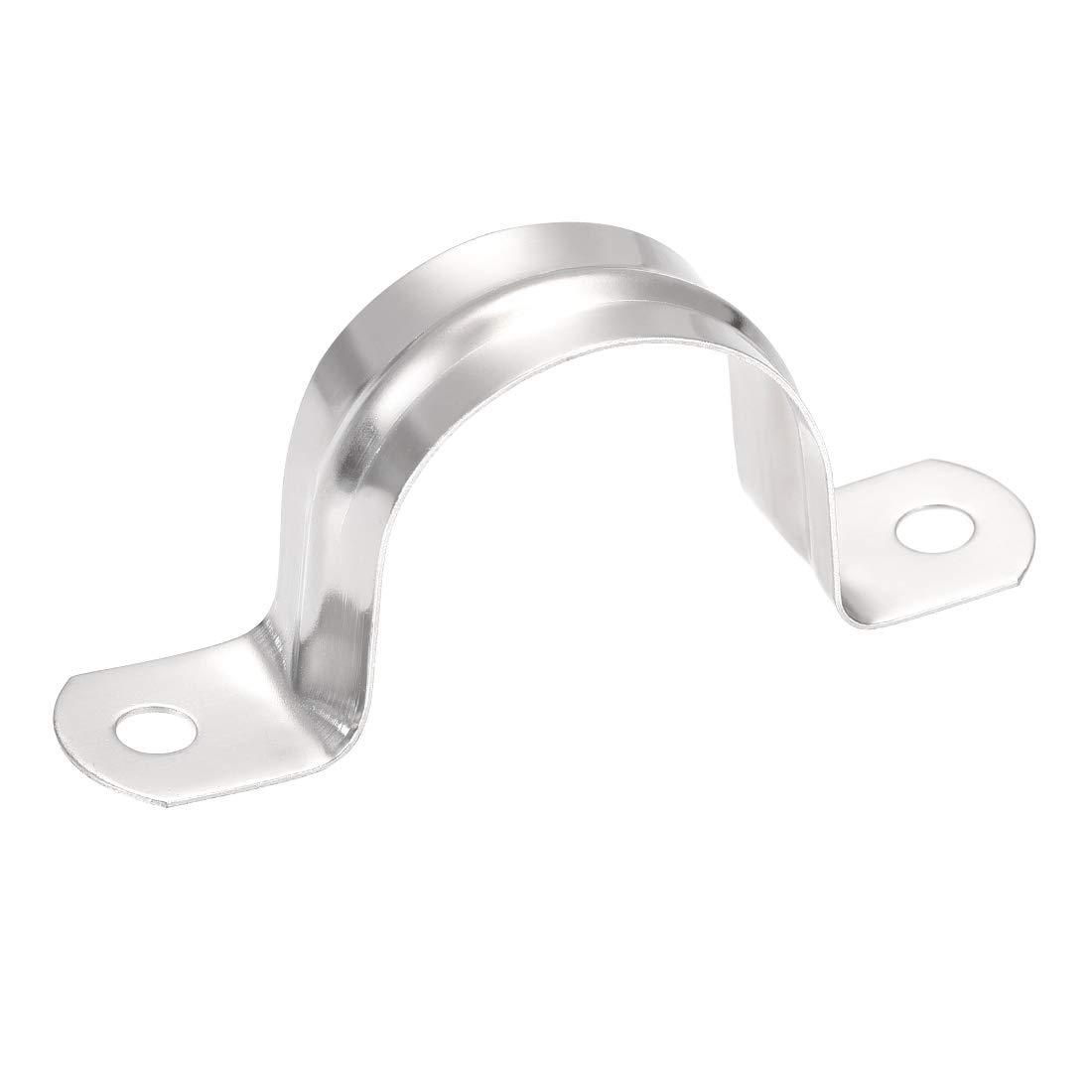 sourcing map 31mm(1.2") Rigid Pipe Strap 2 Holes Tube Straps 201 Stainless Steel Tension Tube Clip Clamp 16pcs