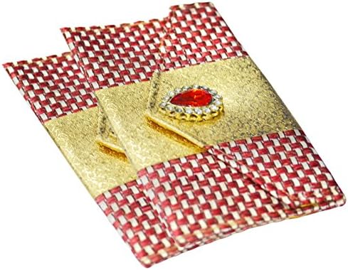 Indian Accent Red And Golden Gift Envelope, Money Holder for Gifting Envelope
