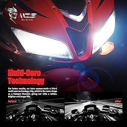 MZS H4 Light Bulb Motorcycle, 8000LM 35W 9003 HB2