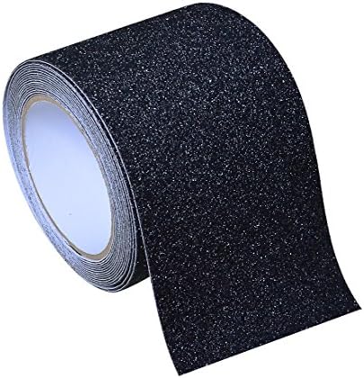 Lilaike Black High Adhesive Anti Slip Tape for Steps Grit Tape, 4-Inch by 15-Foot for Wooden Steps with No Residue.