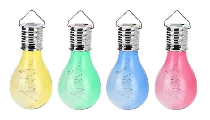made2trade Set Solar Glühbirnen in Verschiedenen Farben