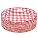 Gift Boutique 200 Pcs Red and White Gingham Party Supplies Set Paper Plate Napkin for Checkered Plaid Picnic BBQ Birthday Disposable Dinnerware Serve 50