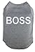 Fashion Shop Boss Letter Printing Cotton Dog T-shirt Multi Color for Choose-Gray M