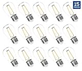 Hyperikon 2W LED S14 Filament Bulbs, Bulbs Only, Non Dimmable, Medium Base (E26), UL- Listed, Vintage Edison Great for String Lights, Commercial Lighting, Patio, Wedding, Events - (15 Pack)