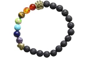 COZYMATE Rainbow Bridge Pet Memorial Gift Lava Bead Bracelet in Memory of Dogs Cats