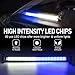 80 LED 13 Flash Patterns High Intensity Emergency Law Enforcement Vehicles Truck Warning Traffic Advisor Blue White Strobe Deck Light Bar Fit for Interior Roof Windshield with 4 Suction Cups