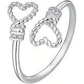 Someki Heart Rings Boho Statement Adjustable Rings Summer Jewelry Accessories Anniversary Birthday Gifts for Women