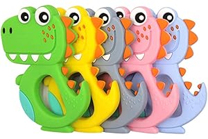 Hohopeti Silicone Teether Ring for Boy Girl Chew with Gums Massage Function for Newborns Pink Promote Teeth