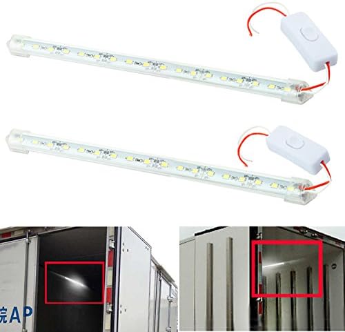 Auxbar 2PCS 30CM Car Interior LED Light Bar 5W 18 Bulbs Lighting Strip with Swich for Jeep SUV Van Lorry Truck Camper White