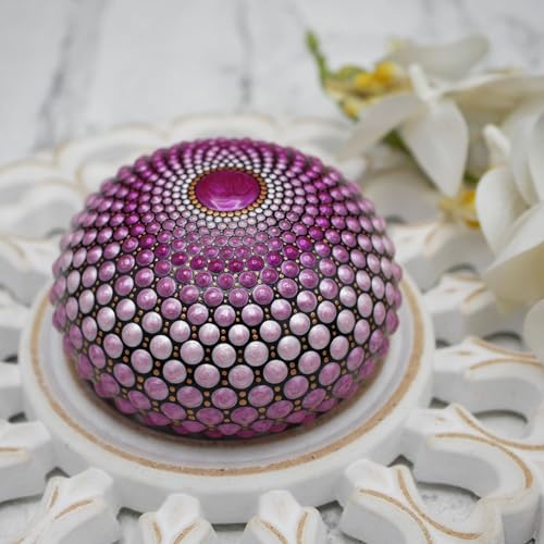 Silicone Mold for Making Smooth Rocks and Stones for Art - Includes Dome Template - Design #1 by Happy Dotting Company - Reusable for Art Including Mandala Dotting - Drawing Painting DIY Crafts