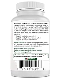 Best Naturals Astragalus Extract 1000 Mg 120 Capsules, paquete de de 1, 1, 1