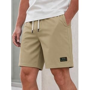 Men's Casual Shorts, Elastic Drawstring Waist Relaxed Fit with Pocket