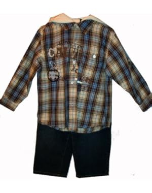 Calvin Klein Boy's 2 Piece Hooded Shirt & Jeans Outfit