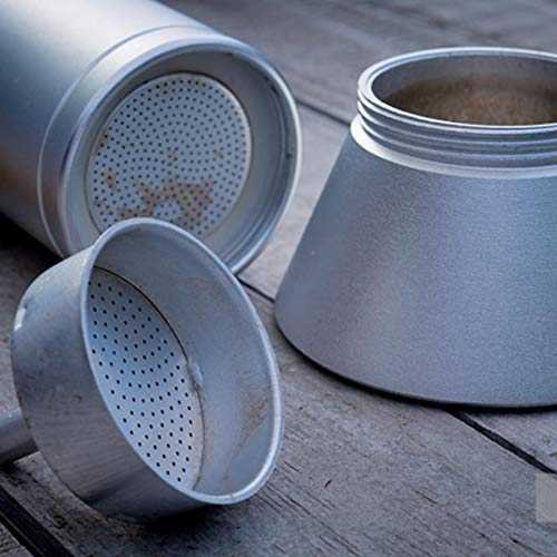 Nrkin Kaffeemaschine Aluminium, Moka Express Espressokocher, Espresso Maker, Camping Kaffeekocher, 150ml – Bild 6