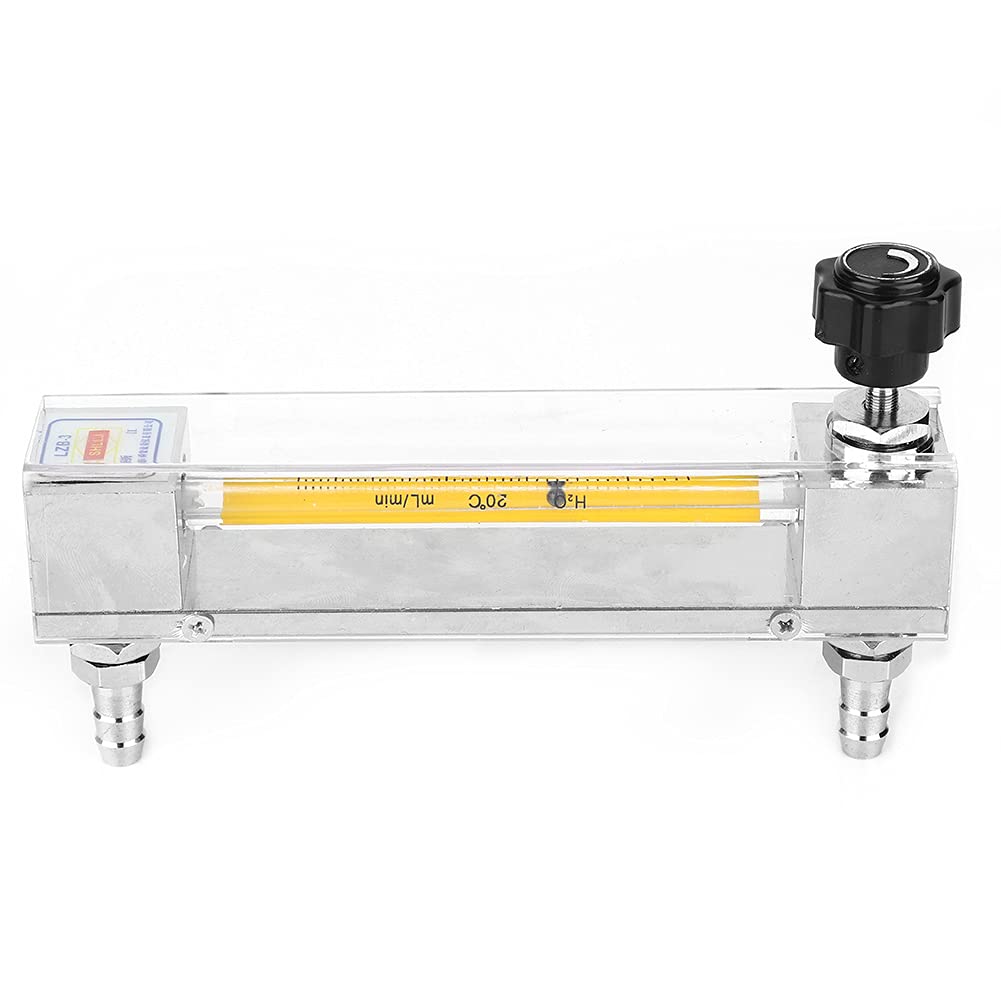 LZB-3 Glass Tube Meter Liquid Water Flowmeter Water Meter for Acid & Alkaline Liquid Metal Barbed Connector Tool Flowmeter Instrument (10-100mL/min)