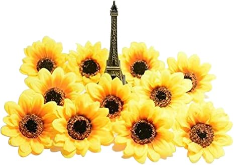 Amazon 人工花頭 ガーベラデイジー花ヘッド シルクひまわり太陽花頭diyウェディングパーティー 2 8インチ 25 イエロー Sallyfashion 造花