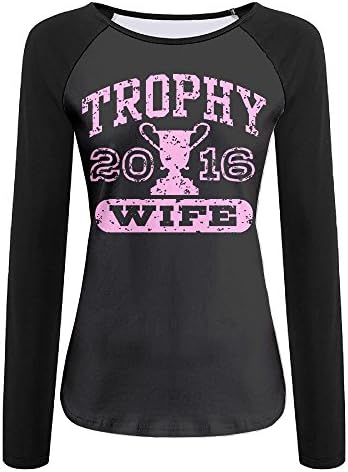 Trophy Wife Hot Seller Women Individuality Round Neck Raglan Sleeves Long Sleeve Autumn Wear T-shirt