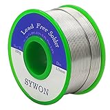 Sywon Lead Free Solder Wire Tin Reel with Rosin Core, Sn 99% Ag 0.3% Cu 0.7%, 1.0mm 100g (Misc.)