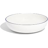 Made In Cookware - Serving Bowl - White With Navy Rim - Porcelain - Crafted in England