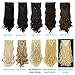 Clip in Hair Extensions Synthetic Full Head Hairpieces Japanese Kanekalon Fiber Thick Long Wavy Curly Soft Silky 8pcs 18clips for Women Fashion and Beauty 24'' / 24 inch (Silver Gray)