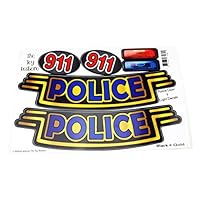 The Toy Restore Black & Gold Police Door Logos and 911 and Light Decals Fits Little Tikes Cozy Coupe