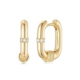 MYEARS Women Bali Earrings Gold Huggie U Hoop Cubic