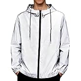 Brother Wang Spring and Autumn Season Men's Night Reflective Jacket Loose Hooded Cycling Jacket Outdoor Clothing