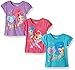 Nickelodeon Girls' Little Girls' Shimmer and Shine 3 Pack T-Shirts, Teal/Purple/Pink, 6X