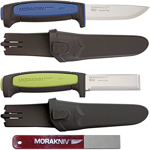 Morakniv Craft Knife and Sharpener Set, Includes Craftline Pro S Fixed-Blade Utility Knife, Craftline Carpentry Chisel, and Fine Diamond 600-Grit Sharpener