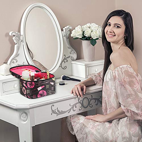 Shaui&Rulyn Women Portable Cosmetic Bag Cute Makeup Travel Case Multifunctional Make up Bag,Toiletry Bag Travel Bags for Women Girls (Polka Dots) 6 Shaui&Rulyn Women Portable Cosmetic Bag Cute Makeup Travel Case Multifunctional Make up Bag,Toiletry Bag Travel Bags for Women Girls (Polka Dots)