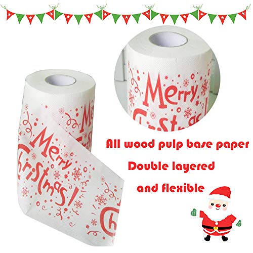 NEARTIME Christmas Pattern Roll Paper Print Interesting Toilet Paper Table Kitchen Paper - Thumbnail 2
