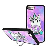 iPhone 7/iPhone 8 Case with Kickstand, Fashion Cartoon Unicorn Bumper Protective Case for iPhone 7/8 4.7 with Rotating Ring Holder Grip