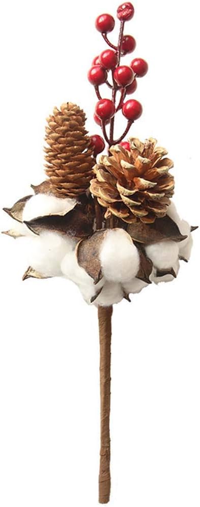 Artificial Flowers Dried Cotton Stem Real Looking Fake Flowers for DIY Wedding Bridal Bouquets Arrangements Festival Ceremony Party Home Office Floral Decorations Garden Art Decor
