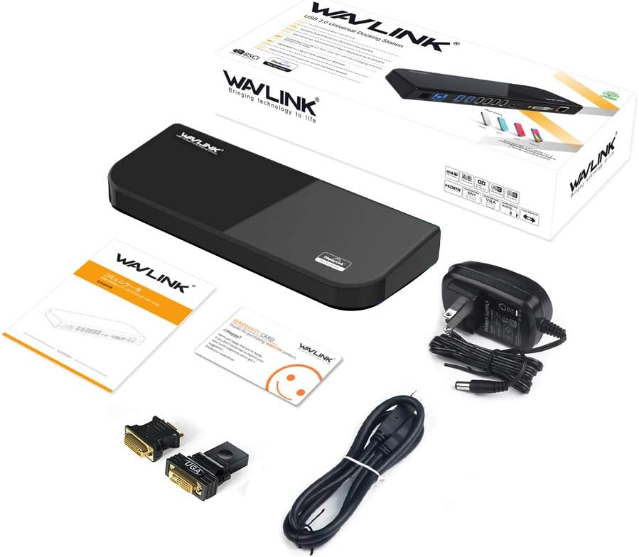 WAVLINK USB 3.0 Universal Laptop Docking Station Dual Display with HDMI & DVI/VGA with Gigabit Ethernet, 6 USB Ports, Audio for Laptop, Ultrabook and PCs, More Efficient Home Office: Computers & Accessories