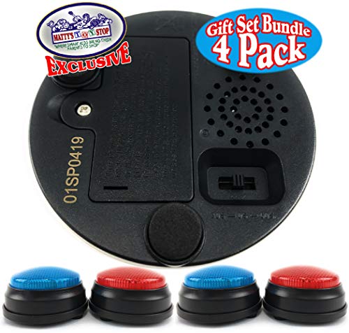 Matty's Toy Stop Lights & Sounds Electronic 3 Mode Red & Blue Game Answer Buzzer and Count Down Timer Gift Set Bundle with Bonus Storage Bag (Perfect for Games, Classrooms, etc.) - 4 Pack - Thumbnail 2