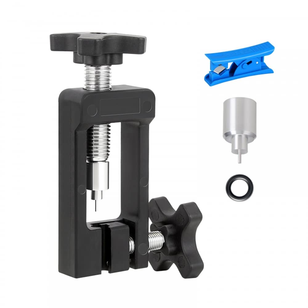 DONGKER Bicycle Hydraulic Hose Fitting Insert Tool,Needle Driver Insertion Tool w/Hydraulic Hose Cutter for Bike Road Bicycle