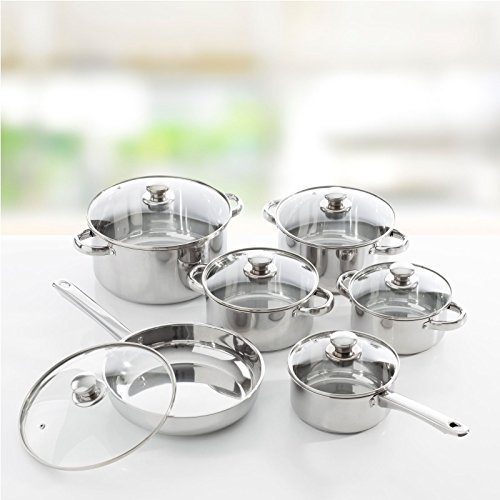 Sohler 12 Piece Stainless Steel Induction Saucepan Casserole Kitchen