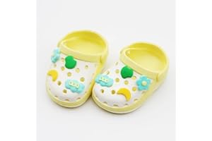 Slippers for Labubu Dolls | Cute Doll Footwear Accessories for 17cm Labubu Figures | DIY Outfit Shoes (No Doll Included) (Yel