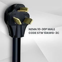 NEMA 10-30P Dryer Male to 10-50R Electrical Stove
