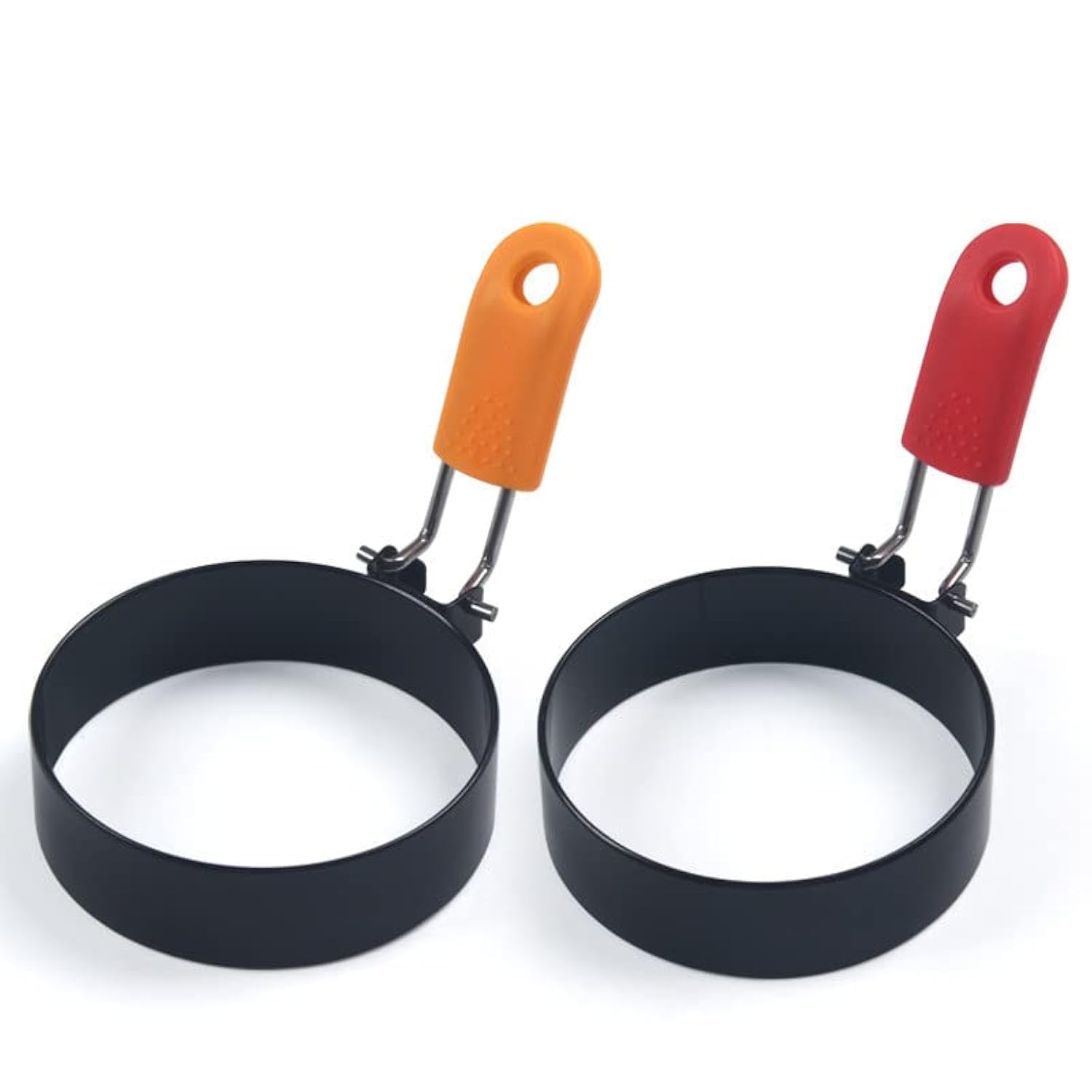 Round Egg Rings Non Stick Stainless Handle EPRHY Fried and Poached Egg and Nonstick Pancake Cooking Rings 2Pcs