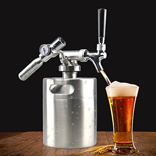 NutriChef Pressurized Growler Tap System Stainless Steel Mini Keg