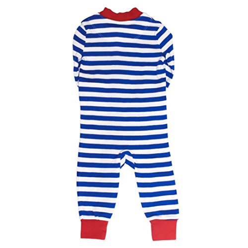 Little Me Boy's Bodysuit Romper (3T, Blue White Stripes All Star)