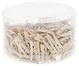 Juvale 200pcs Mini Natural Wooden Clothespins Pegs Clips for Photo Paper, Wedding and Home Decoration, DIY Crafts and Party - 1 inch