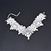 DZT1968 Women Pendant Necklace Choker Chains Charm Lace pearl women collar (White)