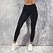 Plunger Women Casual Solid High Waist Sports Fitness Leggings Yoga Skinny Trousers with Pockets Black