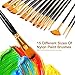 Artist Paint Brush Set, VIPITH 15 Pieces Nylon Hair Brushes for Watercolour, Oil and Acrylic, Professional Painting Brush with Holder, Paint Palette Box, Painting Knife and 2 Pieces Watercolor Sponges