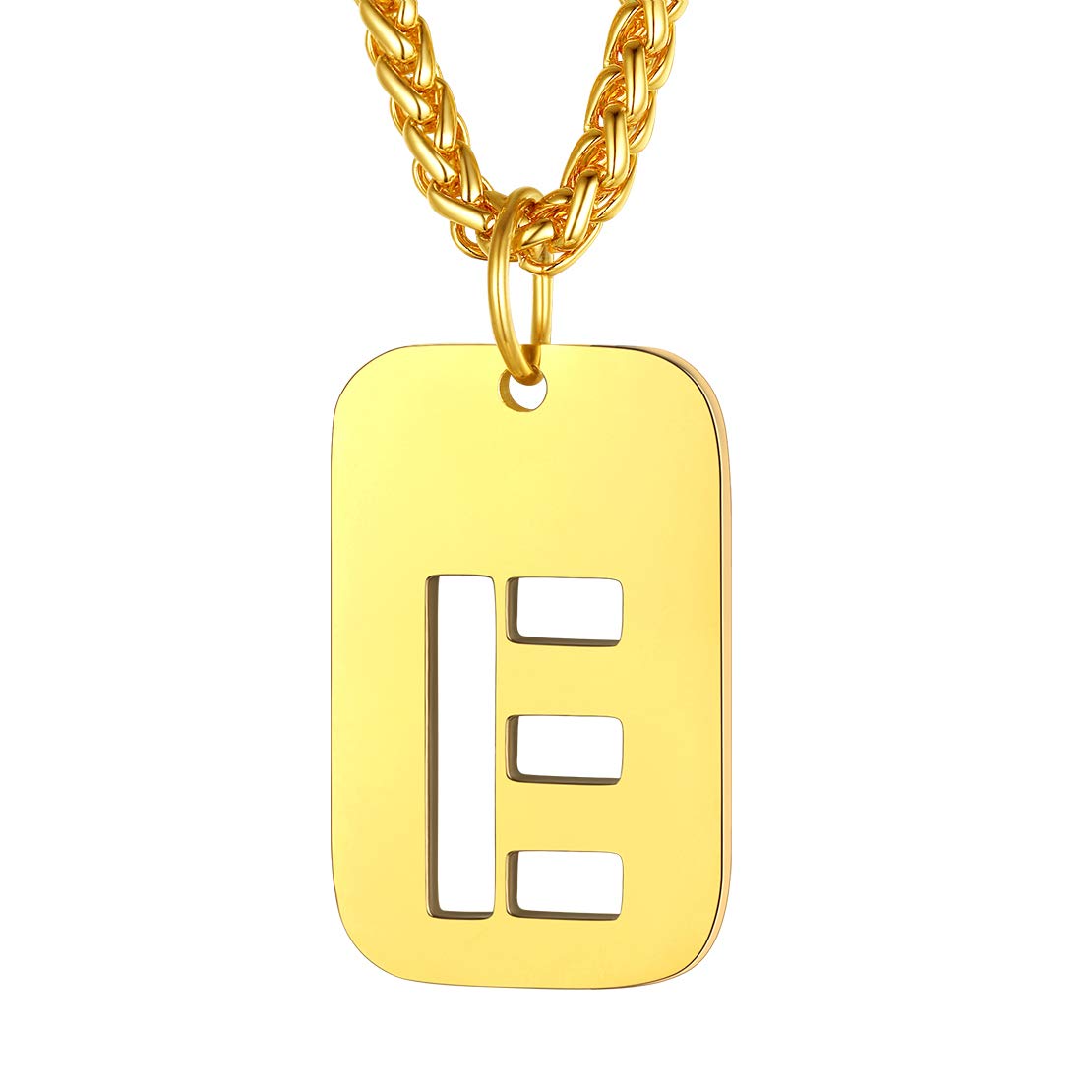FindChic Mens Dog Tag Necklace for Boys Gold Chain with Letter Pendant Gold Initial Necklaces — image 1